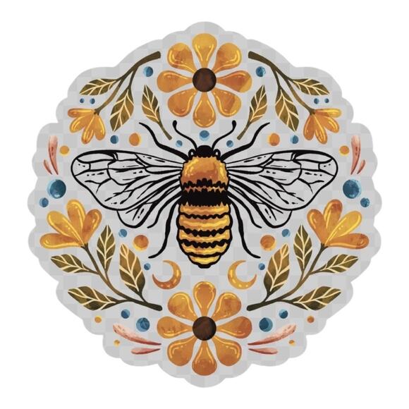 Big Moods Flowers And Bee Clear Sticker - Picture 2 of 5